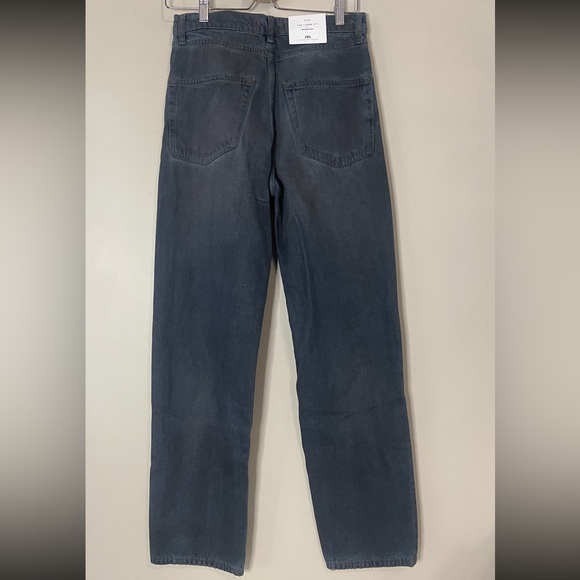 NWT ZARA SIGNATURE DENIM THE LOOSE FIT IN DISTRESSED RESIN STRAIGHT LEG EU34/US2 - Picture 10 of 15